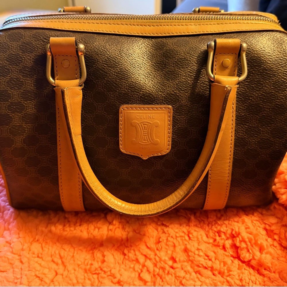Celine Dark Brown and Tan Boston